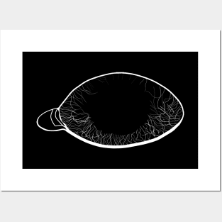 White Eye Veins Line Art - Eye Veins White - White Veins in Eyes Posters and Art